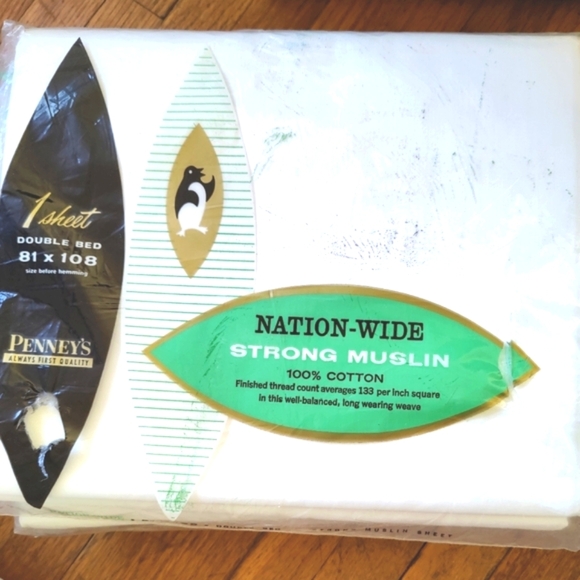 Vintage Double/Full Bed Flat Sheet by Penneys - Picture 1 of 2